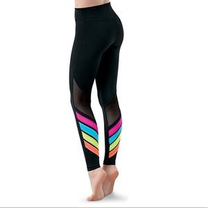 Balera Leggings with Rainbow and Mesh. Hardly Worn
